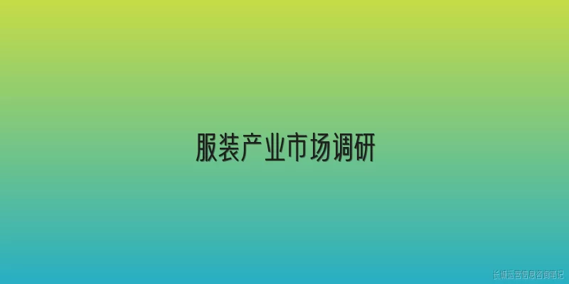 服装产业市场调研