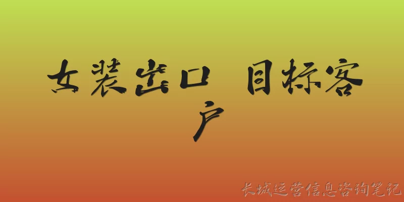 女装出口 目标客户