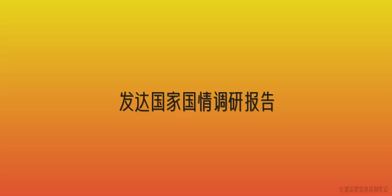 发达国家国情调研报告