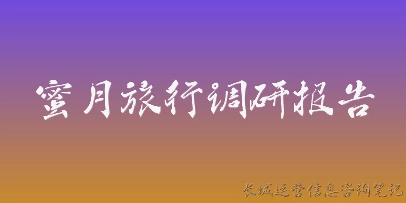 蜜月旅行调研报告