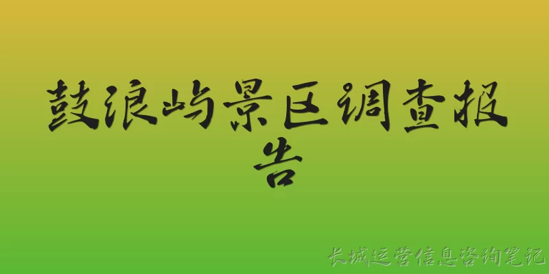 Gulangyu Scenic Area Investigation Report