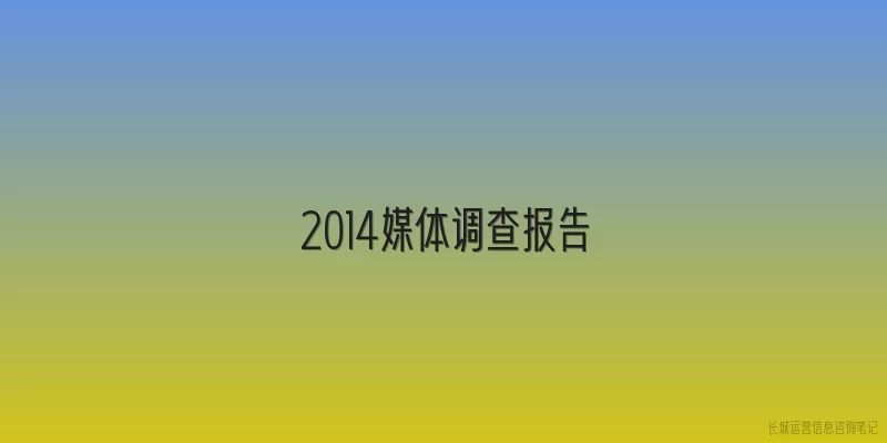 2014媒体调查报告