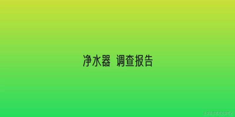净水器 调查报告