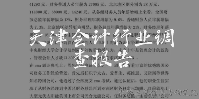 Tianjin Accounting Industry Survey Report