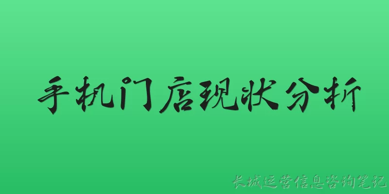 手机门店现状分析