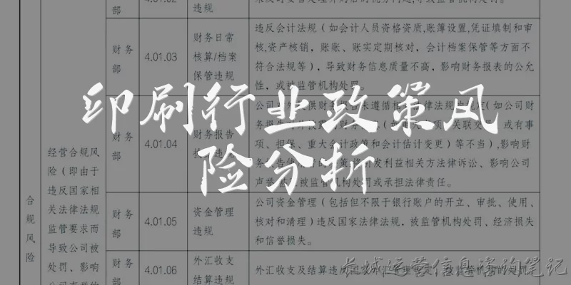 印刷行业政策风险分析