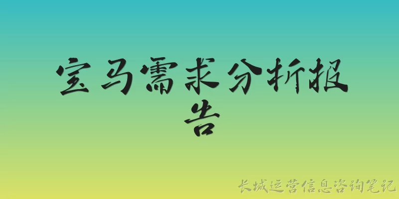 宝马需求分析报告