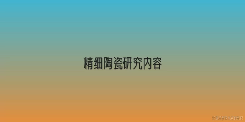 精细陶瓷研究内容