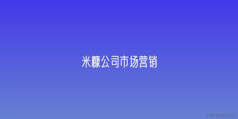 米糠公司市场营销