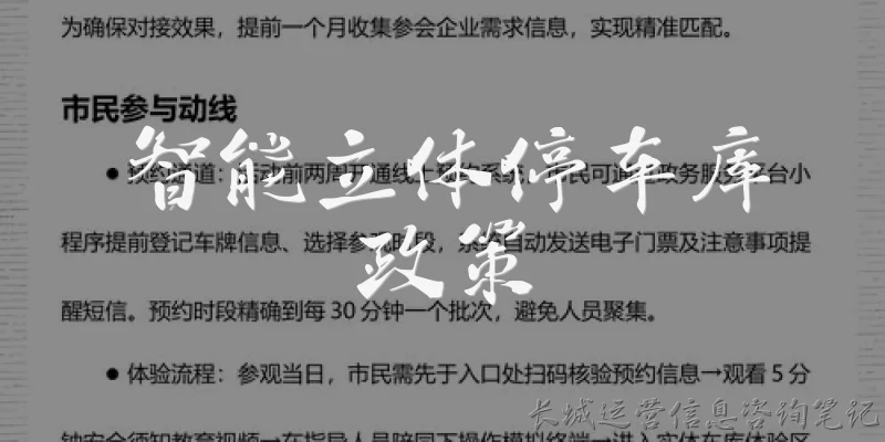 智能立体停车库政策:智能立体停车库政策主要包含哪些支持措施?